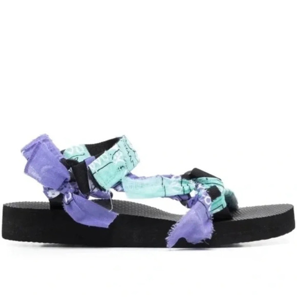 ARIZONA LOVE Trekky Bandana Sandals in Blue and Purple - Picture 3 of 9